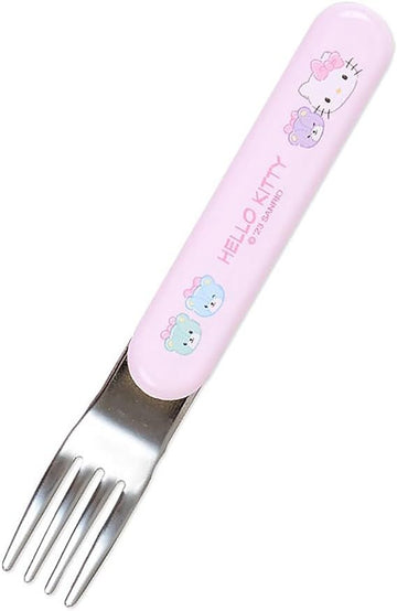 Sanrio Fork Spoon Chopsticks Tableware Set with Case - Hello Kitty - 0