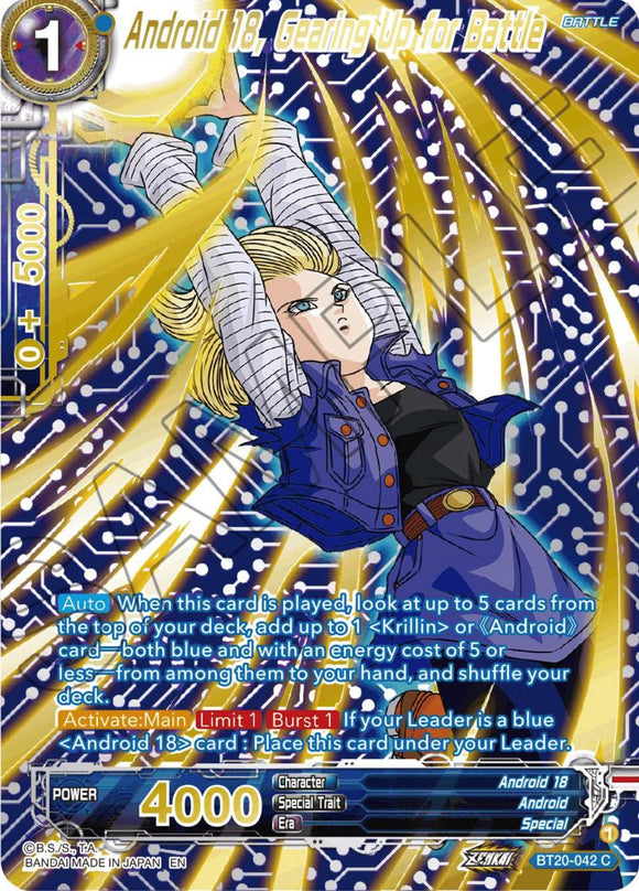 Androide 18, preparándose para la batalla (sello dorado) (BT20-042) [Poder absorbido] 