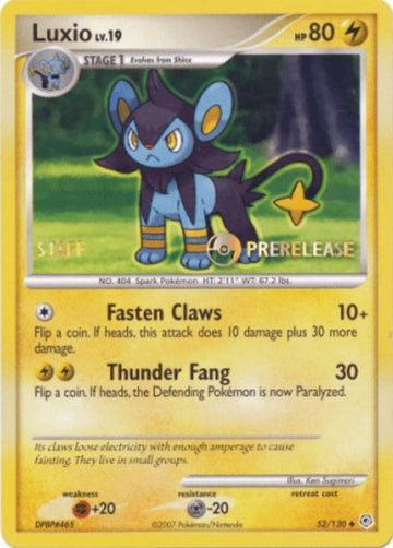 Luxio (52/130) (personal de promoción de prelanzamiento) [Nintendo: promociones de Black Star] 