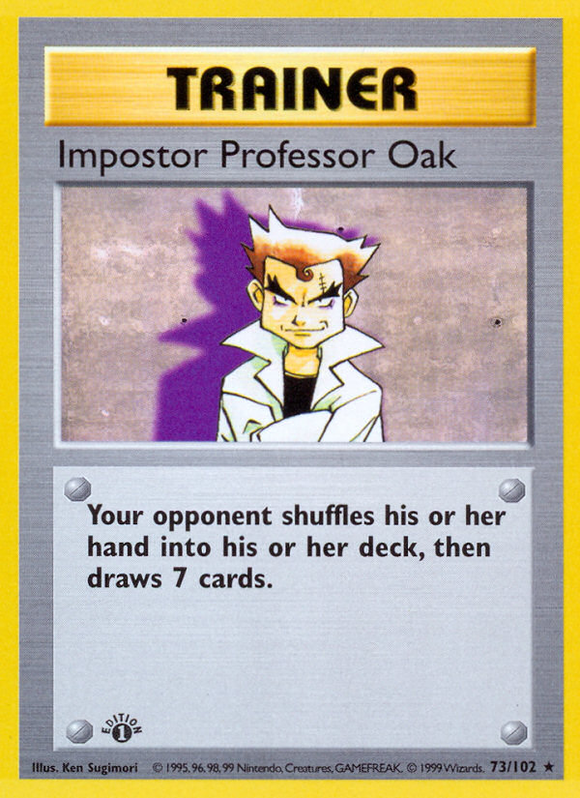 Impostor Profesor Oak (73/102) (Shadowless) [Caja base 1.ª edición] 