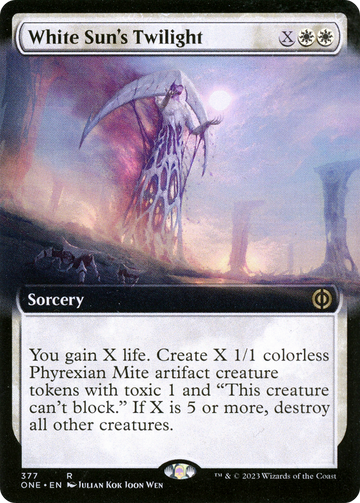 El crepúsculo del sol blanco (ilustración ampliada) [Phyrexia: All Will Be One] 