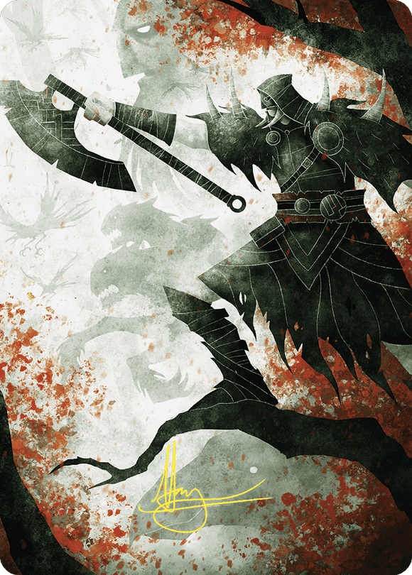 Tarjeta de arte de El levantamiento de Garruk (firma estampada en dorado) [Serie de arte Wilds of Eldraine] 