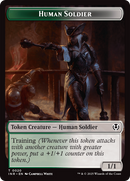 Human Soldier (0020) // Emblem - Tamiyo, Field Researcher Double-Sided Token [Innistrad Remastered Tokens]-1