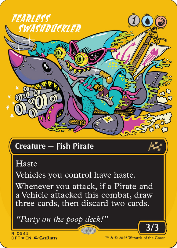Fearless Swashbuckler (Borderless) (First-Place Foil) [Aetherdrift]