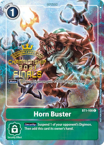 Horn Buster [BT1-108] (paquete de evolución de Tamer de la final del campeonato 2021) [lanzamiento de promociones especiales] 