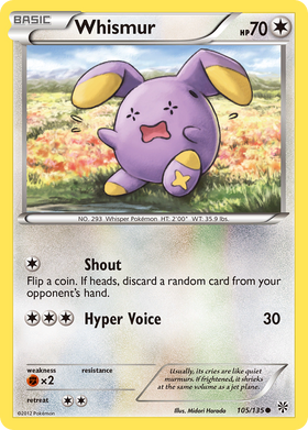 Whismur (105/135) [Blanco y negro: Tormenta de plasma] 