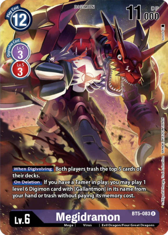 Megidramon [BT5-083] (caja de barajas del juego de cartas Digimon) [Promociones de Battle of Omni] 