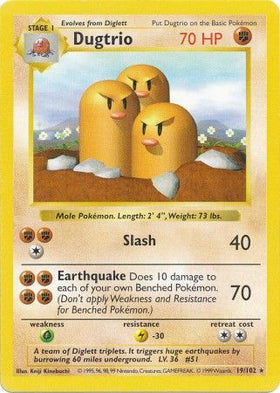 Dugtrio (19/102) [Base Set Shadowless Unlimited]