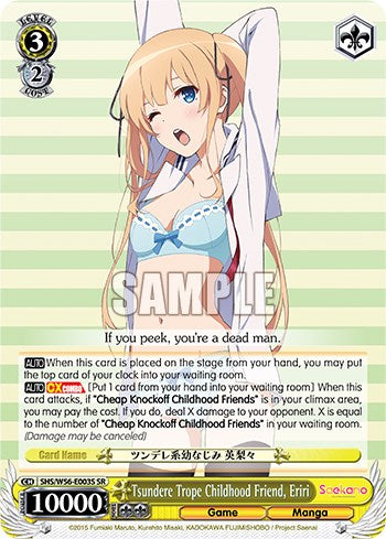 Tsundere Trope Amiga de la infancia, Eriri [Saekano: Cómo criar a una novia aburrida] 