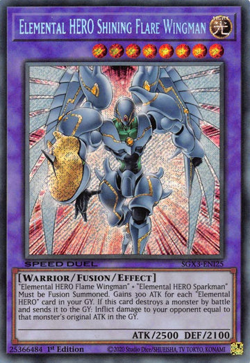 Elemental HERO Shining Flare Wingman [SGX3-ENI25] Raro secreto 