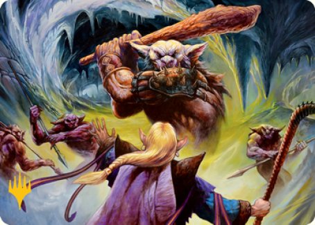 Tarjeta de arte de la Guarida del Bugbear (módulo de mazmorra) (firma estampada en dorado) [Serie de arte de Dungeons &amp; Dragons: Adventures in the Forgotten Realms] 