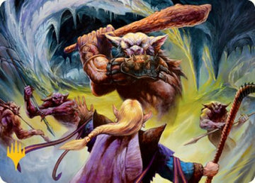 Tarjeta de arte de la Guarida del Bugbear (módulo de mazmorra) (firma estampada en dorado) [Serie de arte de Dungeons &amp; Dragons: Adventures in the Forgotten Realms] 