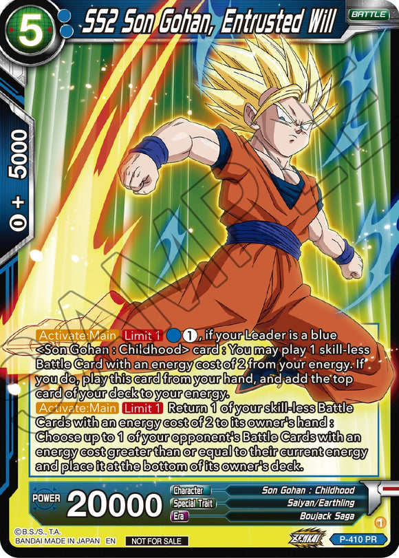 SS2 Son Gohan, Voluntad Confiada (P-410) [Tarjetas de Promoción] 