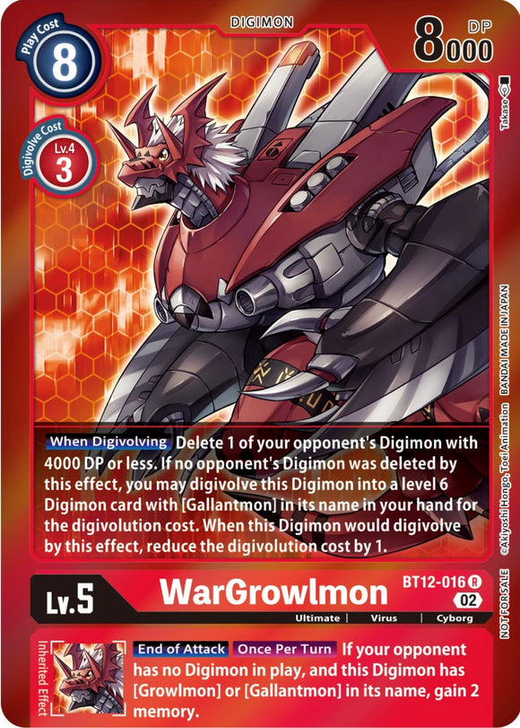 WarGrowlmon [BT12-016] (Fiesta de domadores -Especial-) [Promociones de Across Time] 