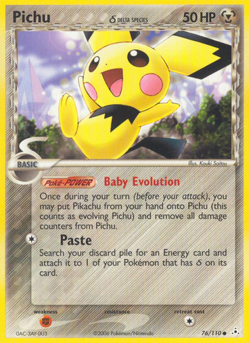Pichu (76/110) (Especie Delta) [EX: Fantasmas Holónicos] 