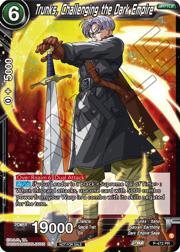 Trunks, desafiando al Imperio Oscuro (Z03 Dash Pack) (P-472) [Tarjetas de promoción] 