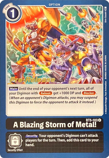 ¡Una tormenta de metal ardiente! [BT5-103] [Promociones previas al lanzamiento de Battle of Omni] 