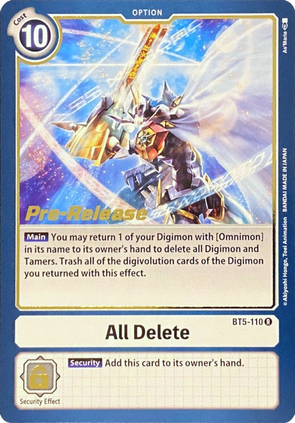 Eliminar todo [BT5-110] [Promociones previas al lanzamiento de Battle of Omni] 