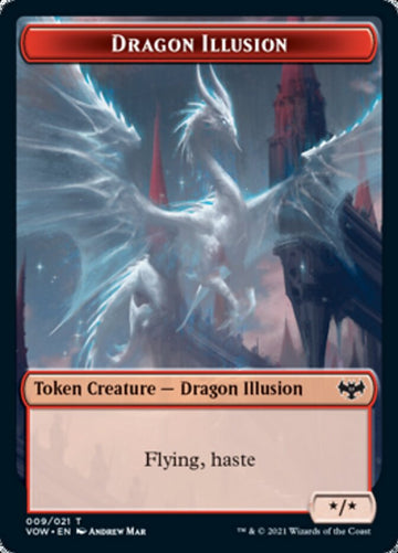 Blood // Dragon Illusion Double-Sided Token [Innistrad: Crimson Vow Tokens] - 0