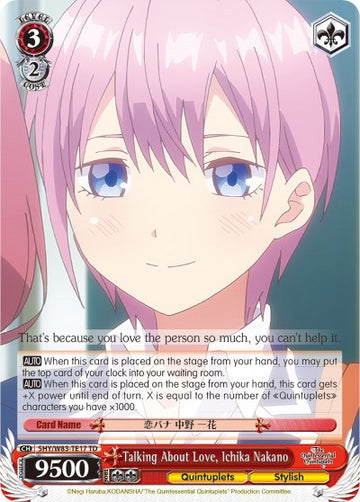 Hablando de amor, Ichika Nakano (5HY/W83-TE17 TD) [Las quintillizas por excelencia] 