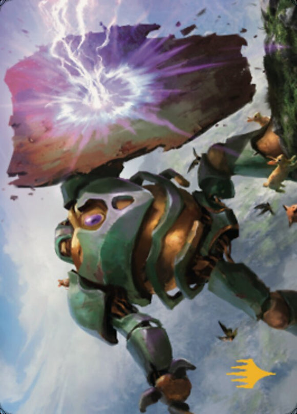 Tarjeta de arte del Baluarte ambulante (firma estampada en dorado) [Serie de arte Dominaria United] 