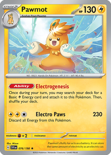 Pawmot (076/198) (Línea Holográfica) [Scarlet &amp; Violet: Base Set] 