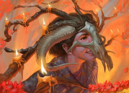 Tarjeta de arte con la máscara de la bruja erizo [Serie de arte Innistrad: Midnight Hunt] 