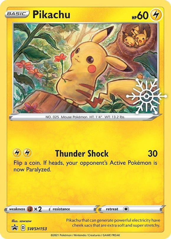 Pikachu (SWSH153) (Calendario de días festivos) [Promociones de Sword &amp; Shield: Black Star] 