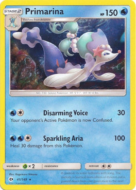 Primarina (41/149) (Red de agua holográfica) [Sol y Luna: conjunto básico] 