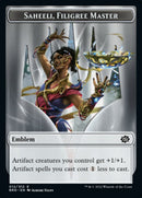 Powerstone // Saheeli, Filigree Master Emblem Double-Sided Token [The Brothers' War Tokens]-2