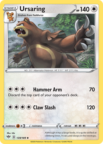 Ursaring (139/189) [Espada y escudo: oscuridad en llamas] 