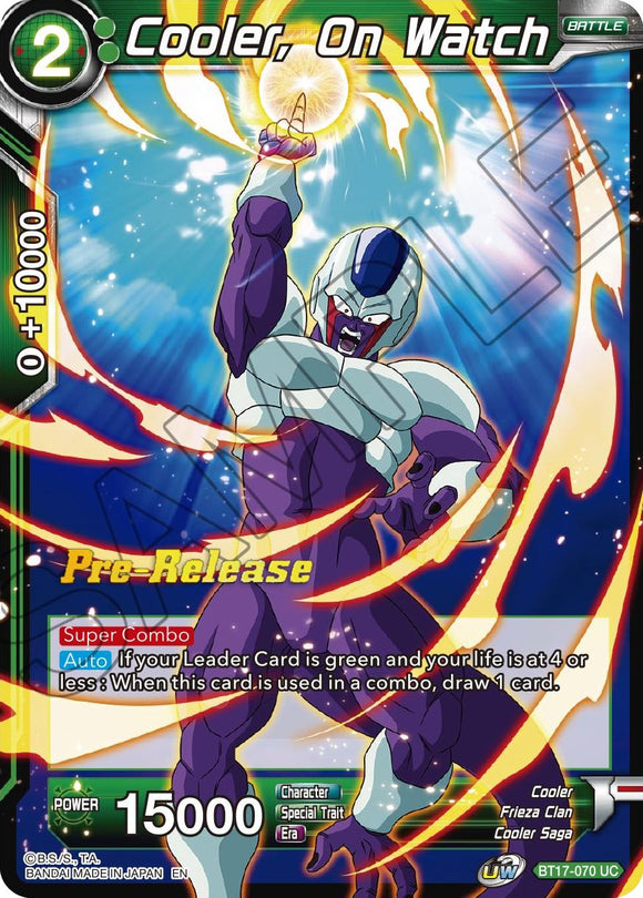 Cooler, On Watch (BT17-070) [Promociones de prelanzamiento de Ultimate Squad] 