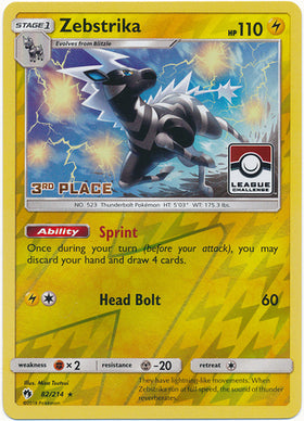 Zebstrika (82/214) (tercer puesto en la promoción de la liga) [Sun &amp; Moon: Lost Thunder] 