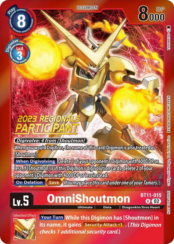OmniShoutmon [BT11-015] (Participante de las Regionales 2023) [Promociones de la Fase Dimensional] 
