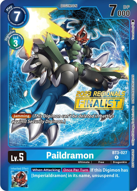 Paildramon [BT3-027] (finalista de las regionales de 2023) [lanzamiento de promociones especiales] 