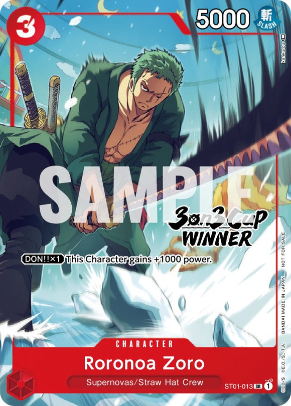 Roronoa Zoro (Copa 3 contra 3) [Ganador] [Tarjetas promocionales de One Piece] 