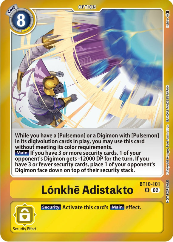 Lonkhe Adistakto [BT10-101] (Paquete de evento 5) [Tarjetas de prelanzamiento de Encuentro de Xros] 