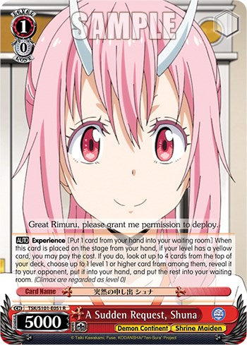 Una petición repentina, Shuna [Esa vez que me reencarné en un slime, vol. 3] 