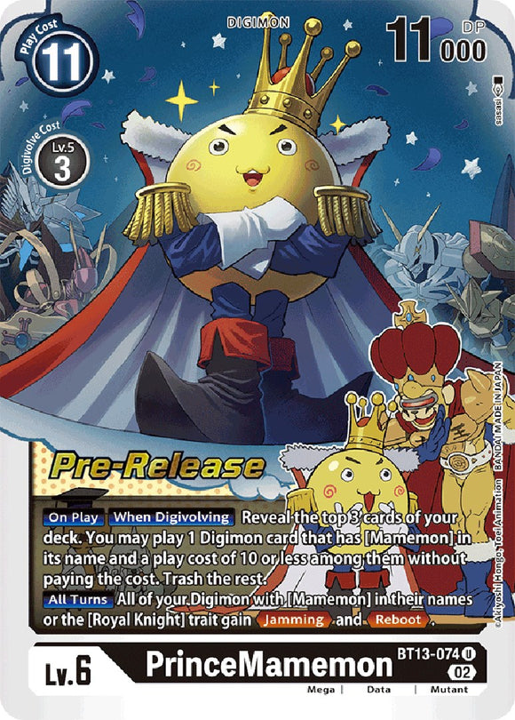 PrinceMamemon [BT13-074] [Tarjetas de prelanzamiento de Versus Royal Knights] 