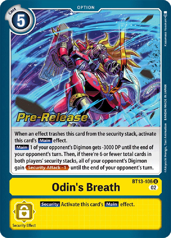 Aliento de Odín [BT13-106] [Tarjetas de prelanzamiento de Versus Royal Knights] 