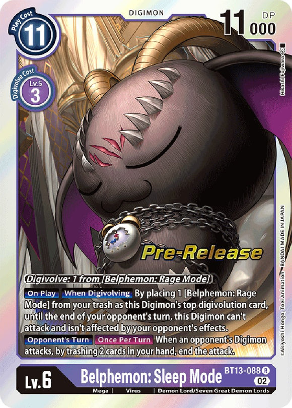 Belphemon: Modo sueño [BT13-088] [Tarjetas de prelanzamiento de Versus Royal Knights] 