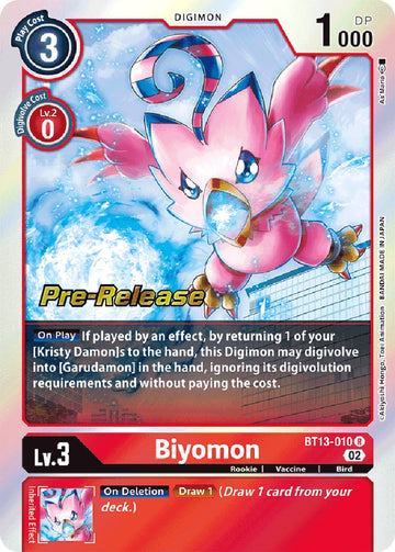 Biyomon [BT13-010] [Tarjetas de prelanzamiento de Versus Royal Knights] 