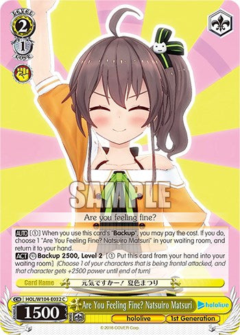 ¿Te sientes bien? Natsuiro Matsuri [producción de Hololive, vol. 2] 