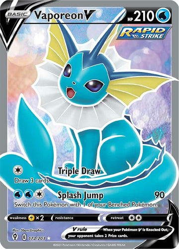 Vaporeon V (172/203) [Espada y escudo: cielos en evolución] 