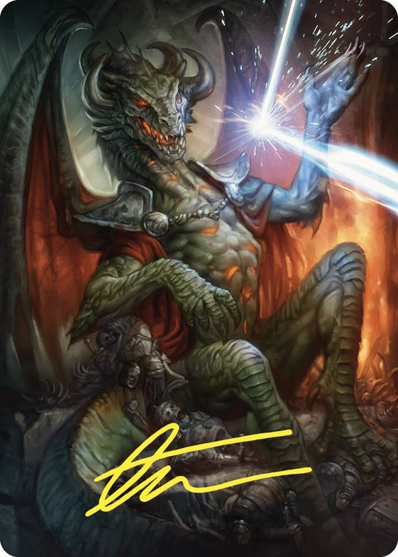 Tarjeta de arte de Deflecting Swat (firma estampada en dorado) [Serie de arte Commander Masters] 