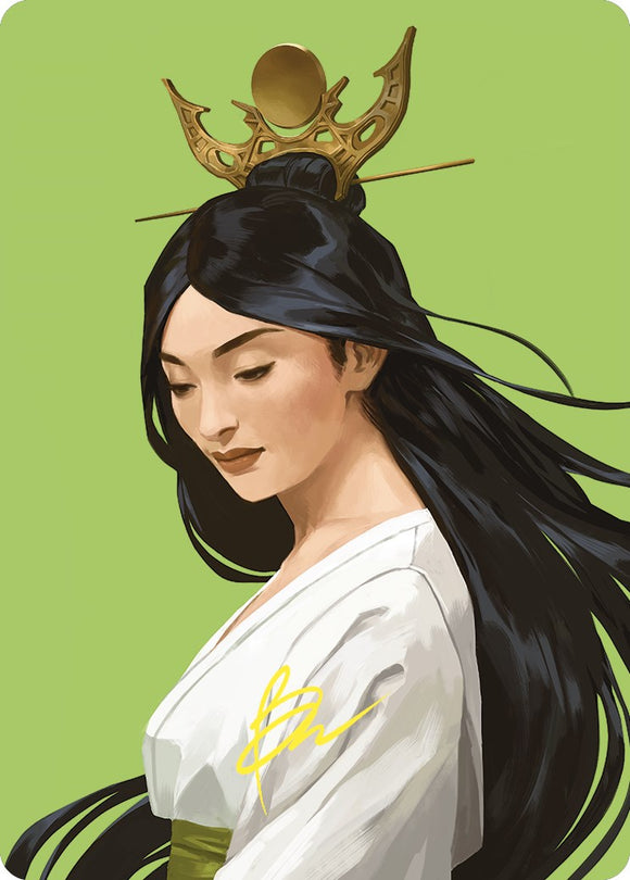 Tarjeta de arte de Azusa, perdida pero en busca de algo (firma estampada en oro) [Serie de arte de Commander Masters] 