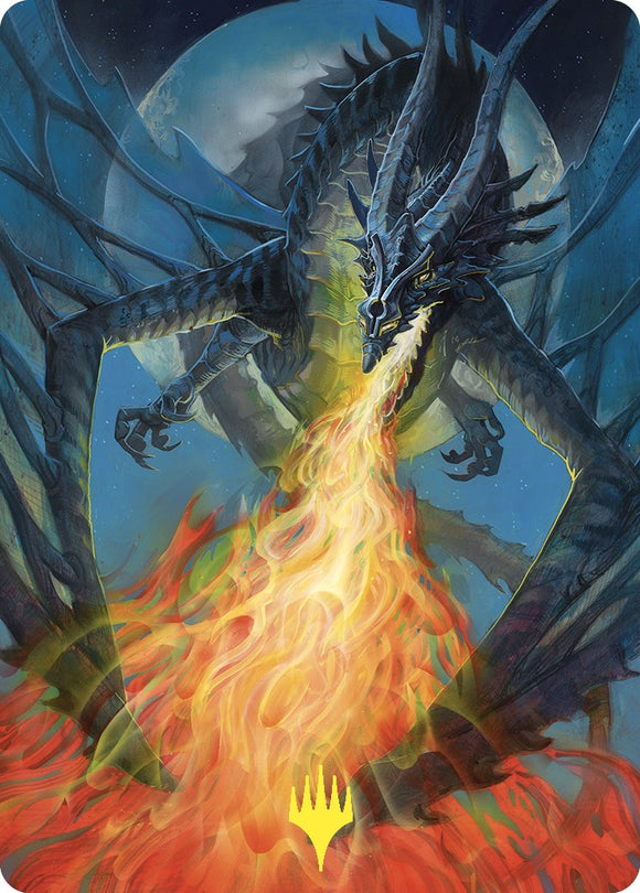 Tarjeta de arte del dragón de Balefire (con sello dorado) [Serie de arte de Commander Masters] 