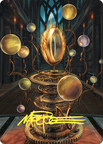 Tarjeta de arte del anillo Sol (firma estampada en oro) [Serie de arte de Commander Masters] 