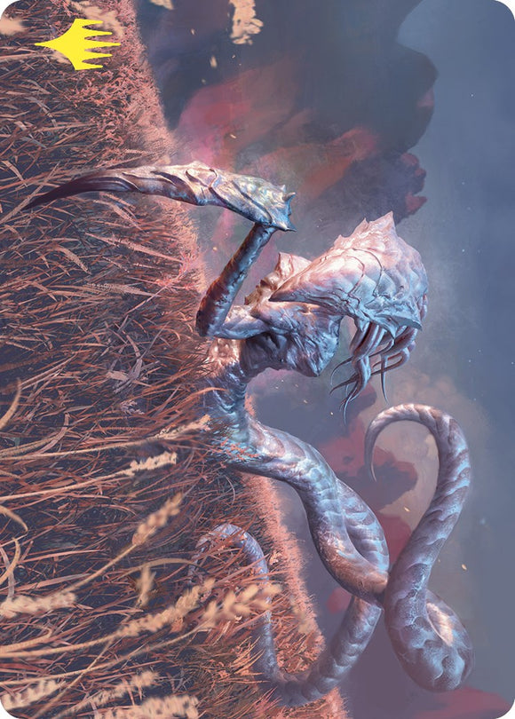 Tarjeta de arte de Bonescythe Sliver (con sello dorado) [Serie de arte de Commander Masters] 