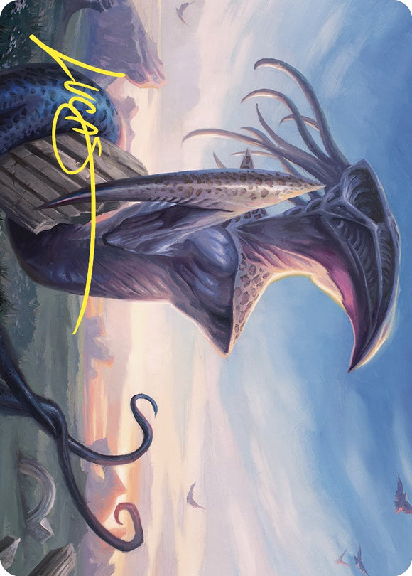 Tarjeta de arte Sentinel Sliver (firma estampada en oro) [Serie de arte Commander Masters] 